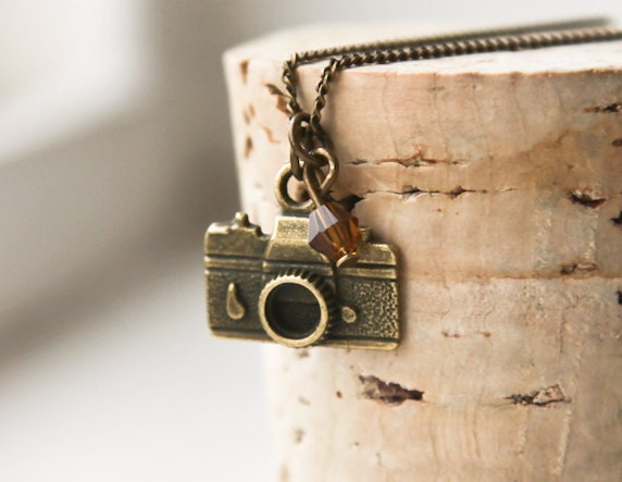 Camera Necklace- Bronze Photographer Charm- Vintage Style Jewelry- Holiday Sale- Photography- FREE WORLDWIDE SHIPPING - CharmTopia
