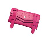 Leather purse- Pink dots