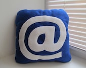 Handmade Decorative Pillow - 12 x 12 AT sign - Blue Geekery Pillow