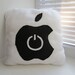 Decorative Pillow - Handmade Pillow - Apple icon Pillow - 12x12 White Geekery Pillow