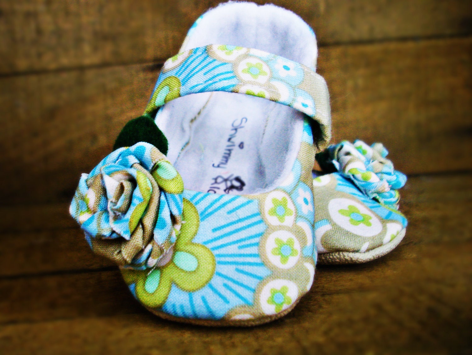 Whimsical Blue Mary Janes - Baby Shoes