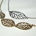 Minimalist Gold Necklace - Leaf Trio - Dainty Feminine Jewelry - Unique Gift Idea for Her