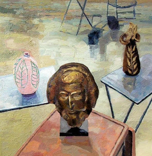 Gauguin's Death Mask. Oil on Canvas. 20" x 20"