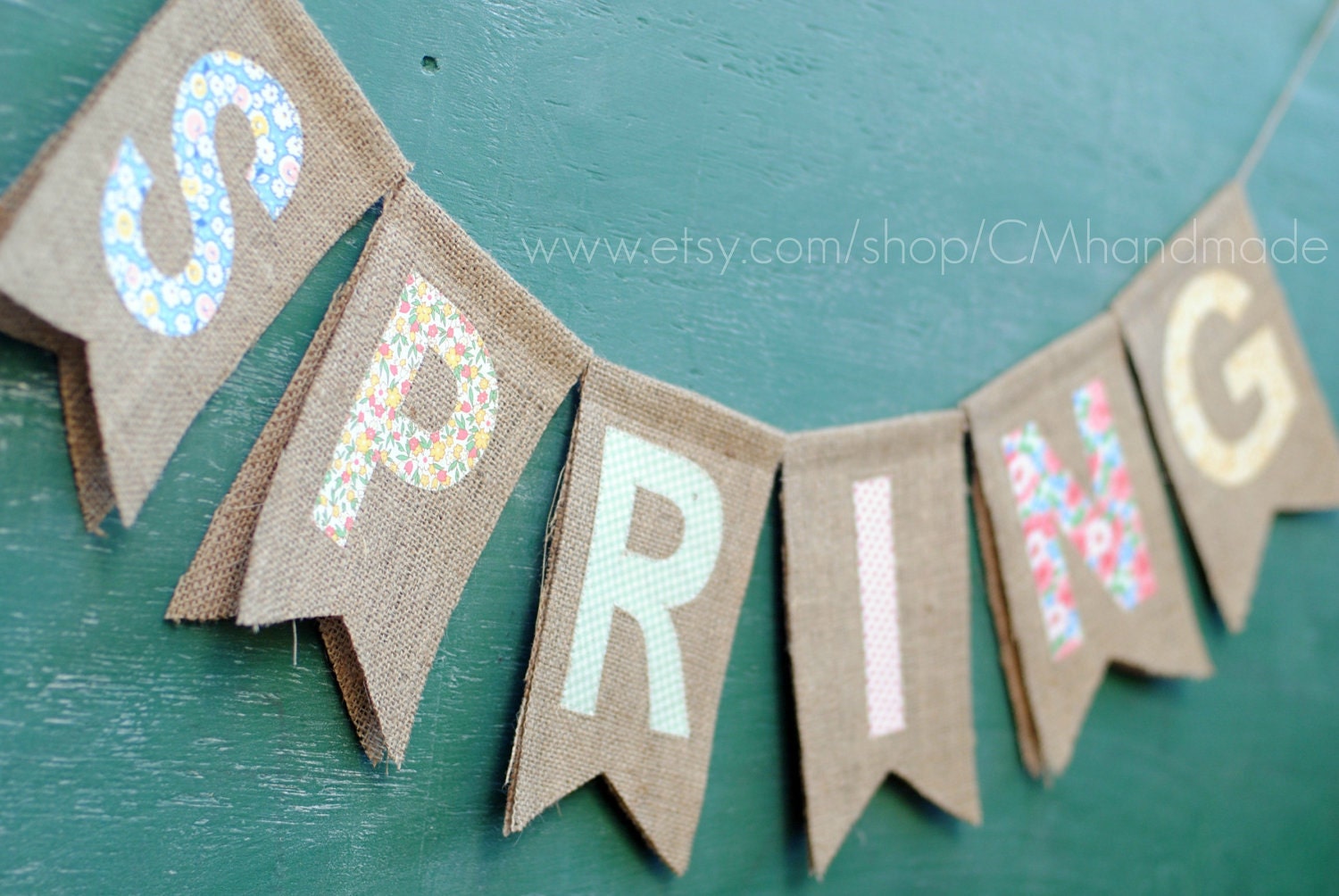 SPRING burlap banner