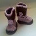 Cowboy Boot Booties for Baby Girl - Crochet in Chocolate Brown and Pink - Newborn - 6 months