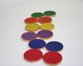 Color Wheel Matching Game, Primary Secondary and Tertiary colors, Matching wooden tile memory game