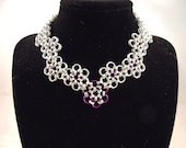 Japanese Flower Chainmaille Choker Necklace