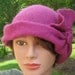 Flapper hat, purple wool felt 20s retro upcycle recycle repurpose OOAK eco