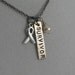 SURVIVOR Cancer Awareness Necklace Rectangle Pendant - Cancer Ribbon Jewelry - Breast Cancer Survivor Jewelry