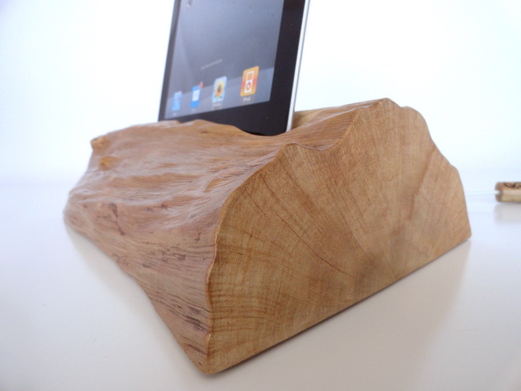 iPad one / iPad 2 / iPad 3 wooden dock - sync, charge, can serve as holder / stand...