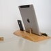 iPhone / iPod / iPad evergreen wooden DUAL docking station - sync, charge, can serve as holder / stand...