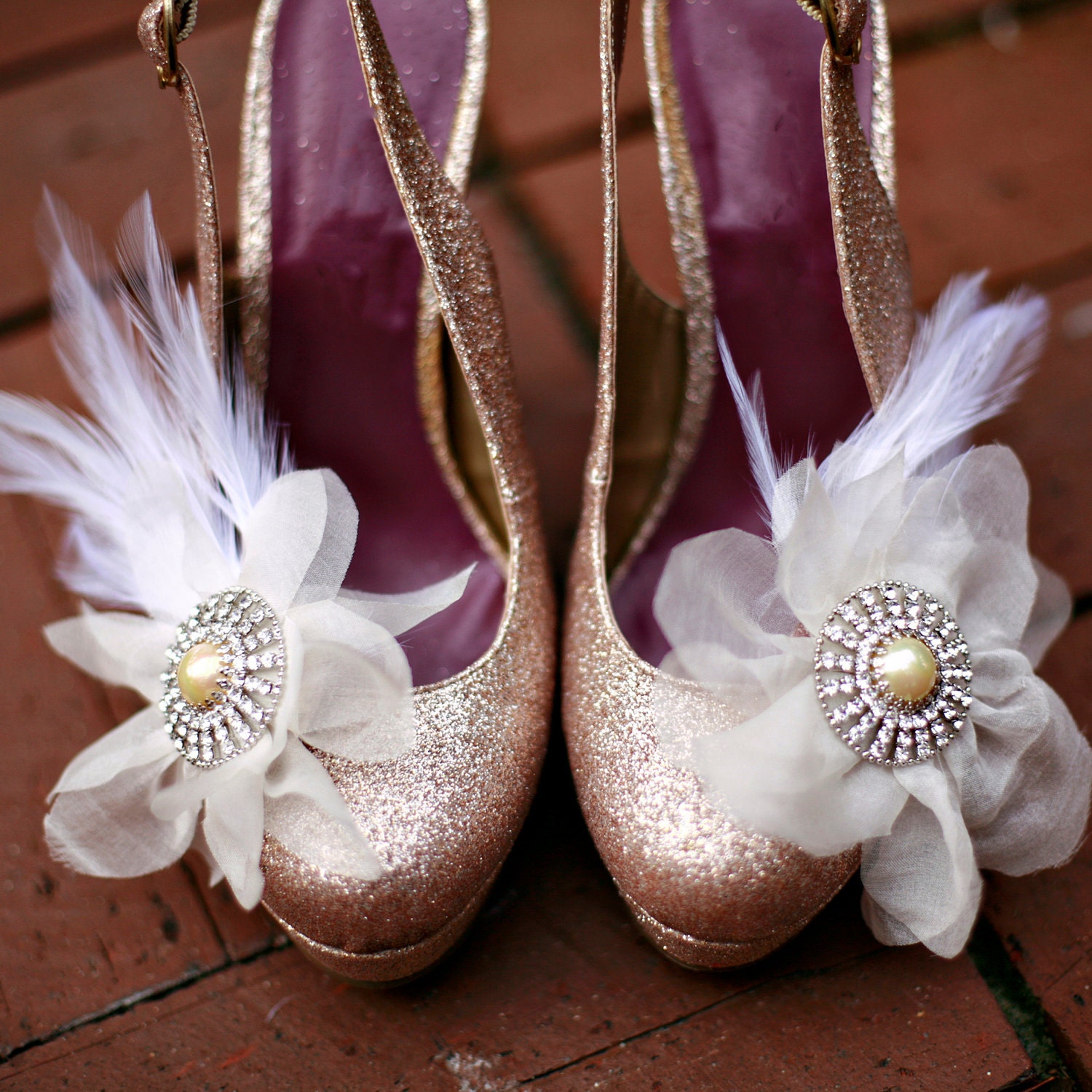 Luxe Feathered Shoe Clips