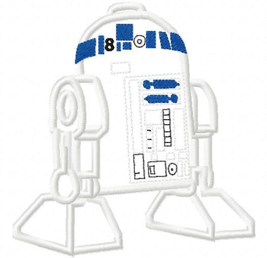 R2D2 lego robot applique design digital instant download