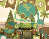 Instant Download Dinosaur Birthday Printable Party Kit with Editable Text