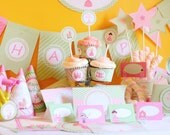 Instant Download Princess Birthday Printable Party Kit with EDITABLE Text for you to PERSONALIZE