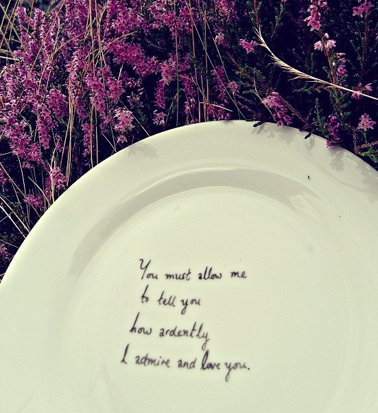 Mr Darcy proposal plate by Mr Teacup
