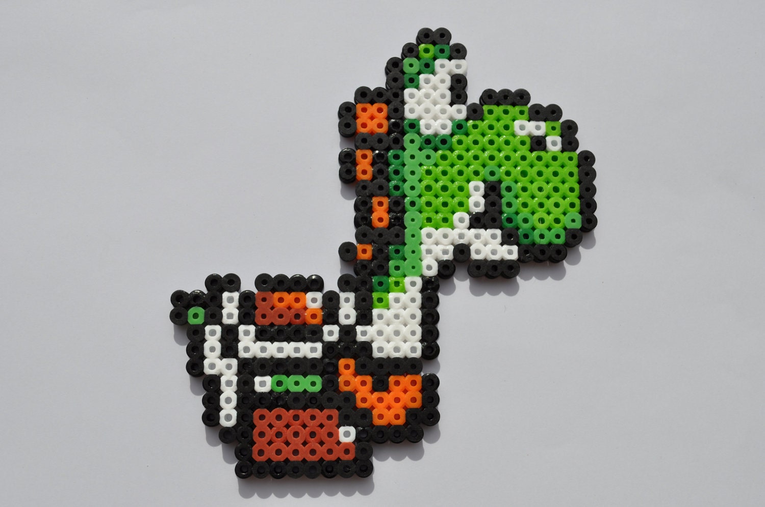 Yoshi Sprite - Super Mario World Pixelated Perler Bead Magnet