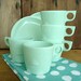 Vintage Green Melmac Dishes Set Cups Mugs Saucers Set Mint Green Melamine Plastic Dallas Ware Boonton Ware
