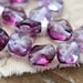 Czech beads, Purple violet Glass beads - Fantasy Swirl Amethyst pressed - 9x8mm - 20Pc - 0267