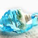 Aqua blue Glass Shell Pendant - sea color handmade lampwork glass OOAK beachy bead on sterling silver with natural pearl