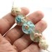 Lampwork beads - beach Blue and beige handmade set, ocean, sea with shells, sand dollar and starfish - etched lentils by MayaHoney, SRA