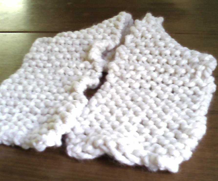 Wool Scarflette - Blush Cream Heather - Hand Knitted by Stephanie Briggs