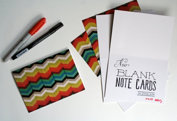 Chevron Pattern Blank Note Cards