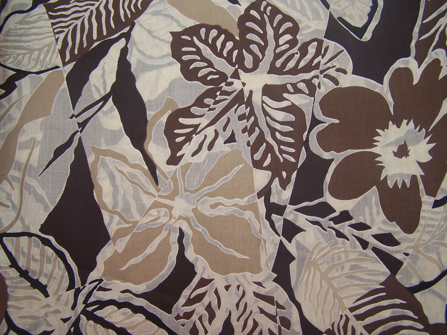 Soft Silky Cotton in Brown Forest Pattern Print Fabric for Costumes, Summer Dresses- 1 yard