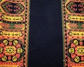Black Printed Cotton Scrap Fabric for Home Decor Projects- 1 5/8 yards