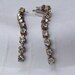 Vintage Silvertone Rhinestone Long Dangle Pierced Earrings