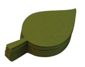 Set Of 25 Moss Green Leaf Die Cut 4" x 2" - Wedding Favor Tag - Escort Cards - Wish Tree - Gift Tag - Wedding Shower