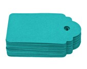 Turquoise Cardstock Paper Hang Tags - Set of 100 MEDIUM SIZE 3 x 1.75 - Favor Tag - Wedding - Gift Tag - Shower - Price Tag