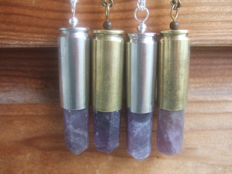 XL Amethyst Crystal Bullet Necklace