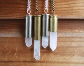 Rose Quartz Crystal Bullet Necklace