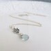 Aquamarine Briolette Celtic Knot Silver Necklace