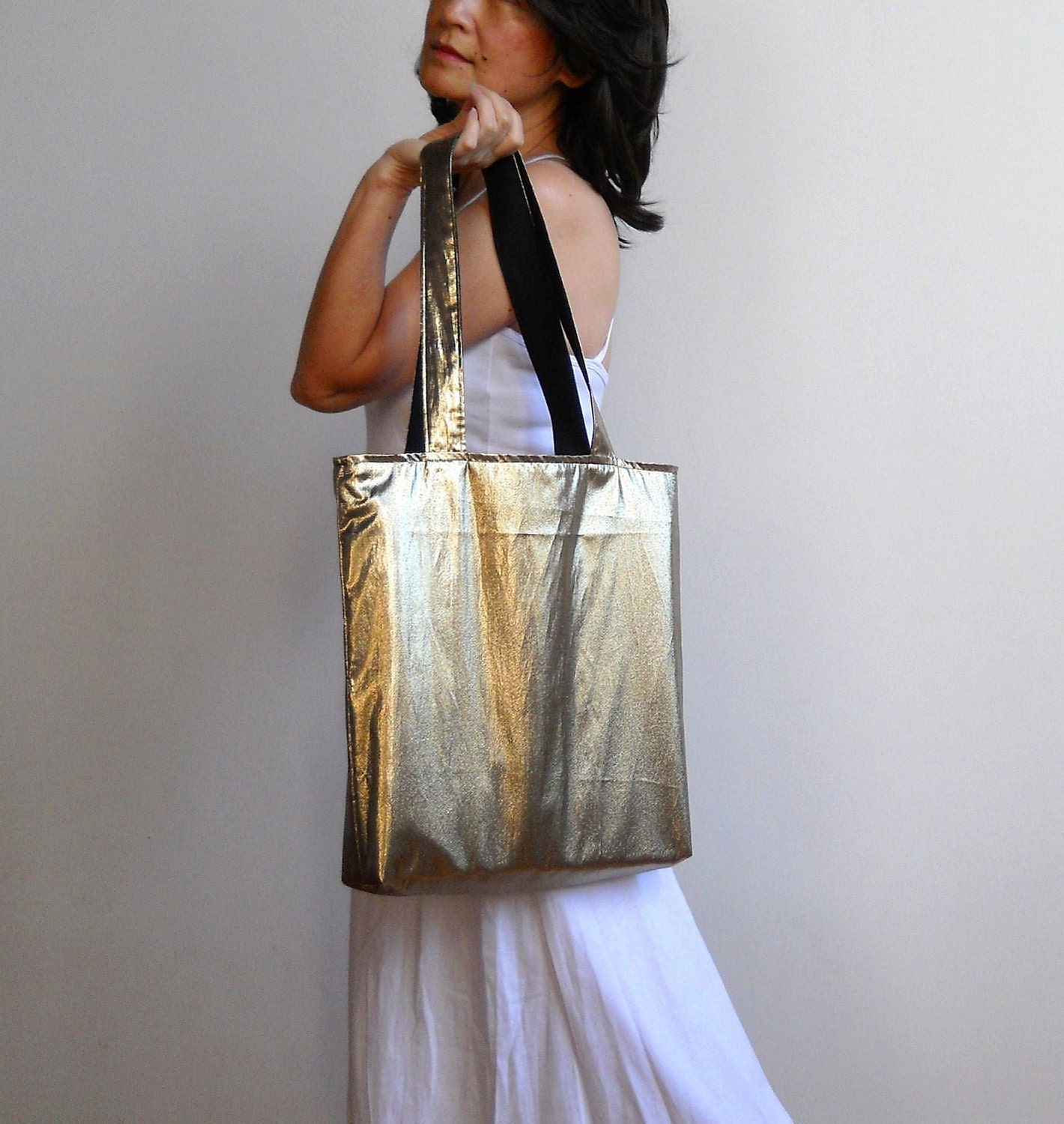 Metallic Gold Tote Bag