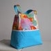 Blooms and Turquoise Canvas Tote Bag - Big Floral Pattern Large Beach Bag
