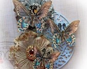Butterfly Set Oh So Shabby Chic  Butterflies  Scrapbook Embellishment Tag Card Mini Album Wedding