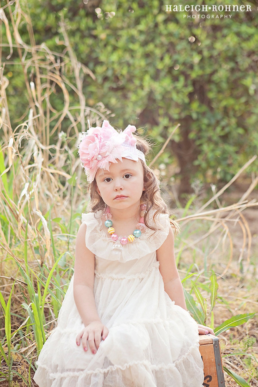 Spring Crush Chunky necklace with pearls, bling, bubblegum style, and faceted Beads perfect photo prop m2m persnickety and Matilda Jane