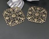 10 pcs 57mm Antique Bronze Large Hollow Chrysanthemum Flowers Beads Caps charms pendants G38400