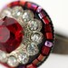 Red Ring. Statement Ring with sparkle. Handmade Cocktail Ring / Bohemian Ring - LAST ONE