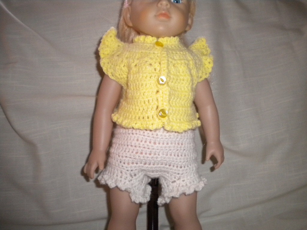 Crochet Top and Shorts Set for American Girl or 18 inch Doll with FREE Shipping