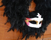 New Years Eve Wreath, Front Door Wreath, Masquerade Wreath, Halloween Wreath, Black Feather Wreath, Fall Wreaths