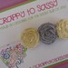 Baby Headband Yellow and Gray - Fabric Flowers - Flower Headband - Three Rolled Rosettes on Skinny White Elastic Headband - Baby Headbands