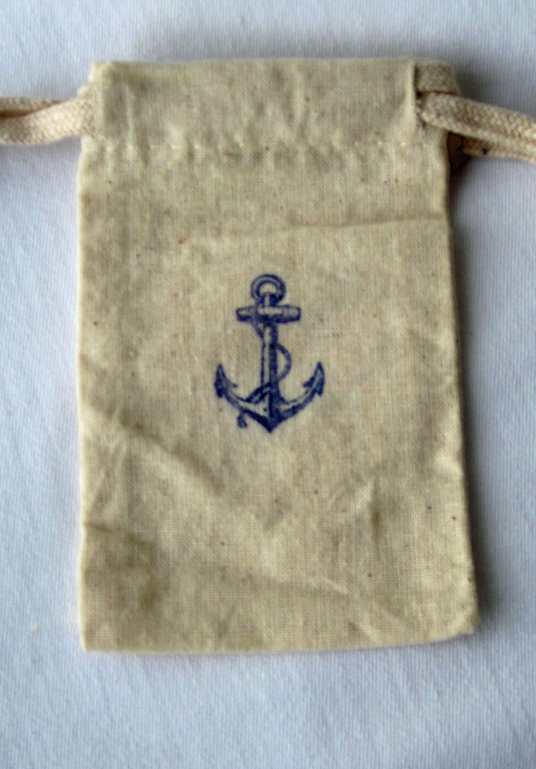 Beach Wedding Nautical Favors, 10 Anchor Wedding Favors, Cotton Favor Bags