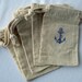 Beach Wedding Nautical Favors, 10 Anchor Wedding Favors, Cotton Favor Bags