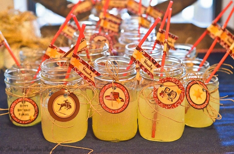 Cowboy or Western Party Printables Straw Flags - Cowboy Birthday- Western Birthday - Toy Story Collection - Boy or Girl - Instant Download Il_170x135