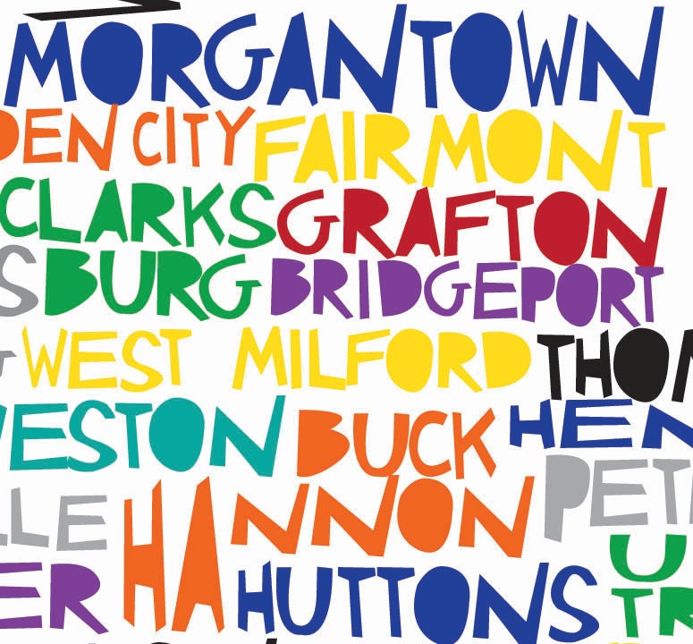WEST VIRGINIA Digital Illustration Print Wheeling Charleston