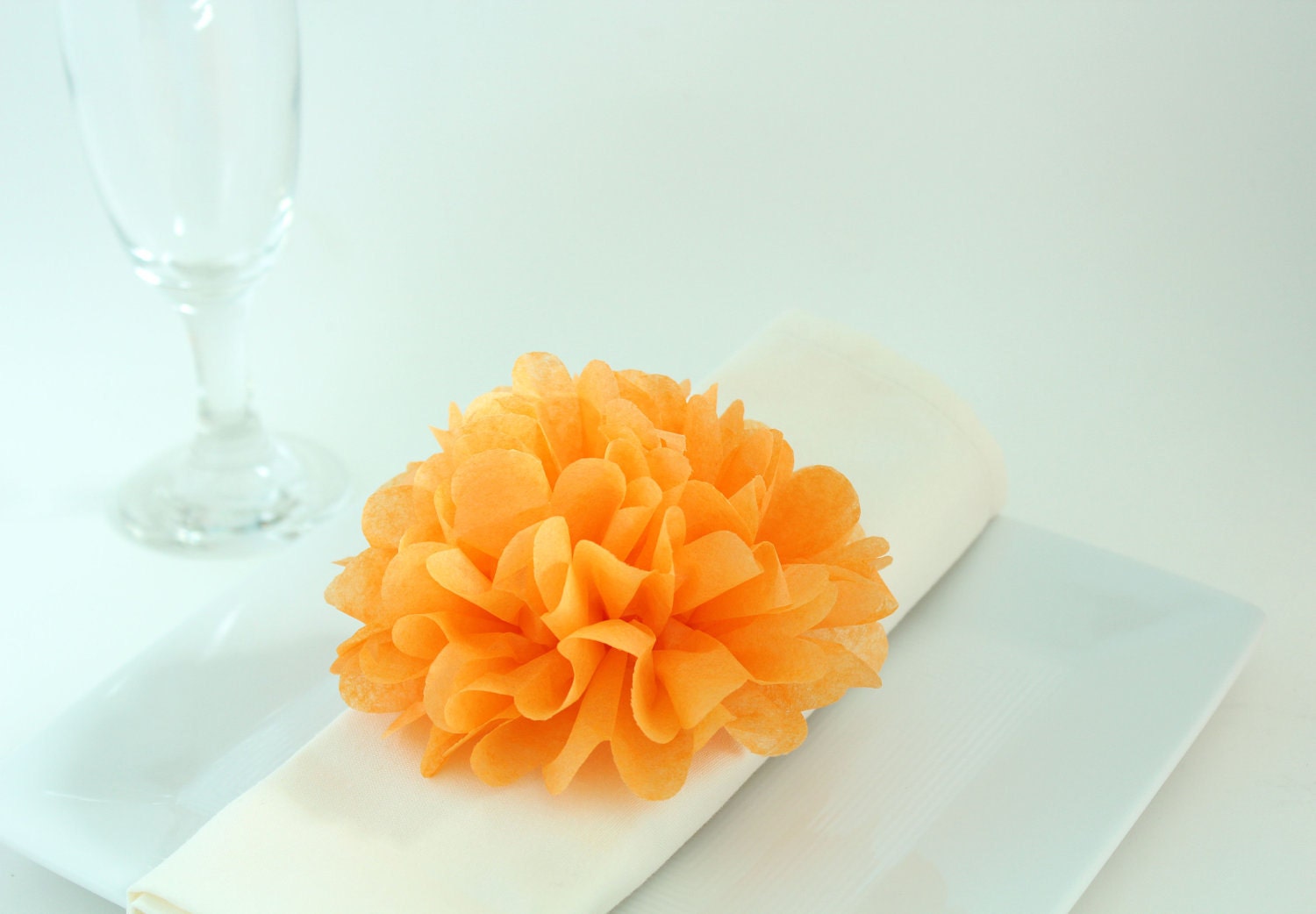 Wedding Reception Decoration - 20 Tissue Paper Flower Napkin Rings - Any Color - Wedding, Baby Shower Decor Il_570xn