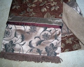 Raisin &  Metallic Gold Floral Throw Blanket